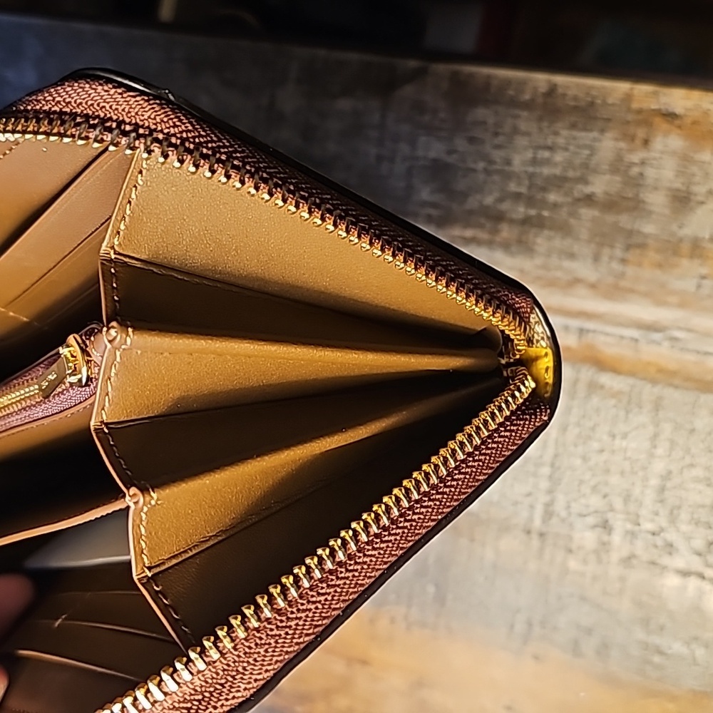Coach Long Zip Around Wallet In Rainbow Signature Canvas - Picture 5 of 13
